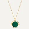 Collier Ariane plaqué or Malachite et Œil de tigre