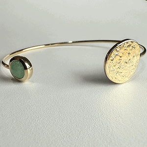Bracelet jonc Héléna plaqué or et aventurine
