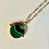 Collier Ariane plaqué or Malachite et Œil de tigre